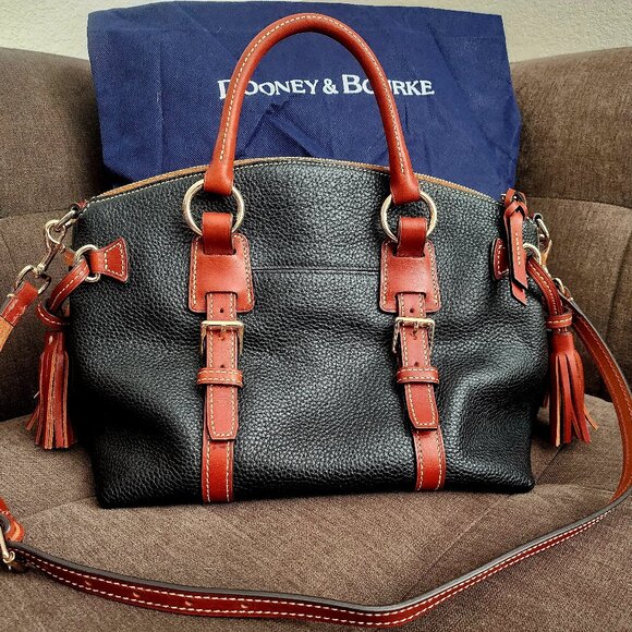 Dooney & Bourke Pebble Grain Leather Satchel Black & Brown. Excellent condition - Picture 2 of 7